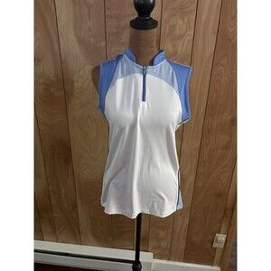 Izod Women’s Blue And White Tennis Golf Shirt Cool Fx Size Small S